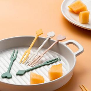 创意水果签一次性家用水果叉可爱甜点叉蛋糕小叉子酒店西餐果叉定