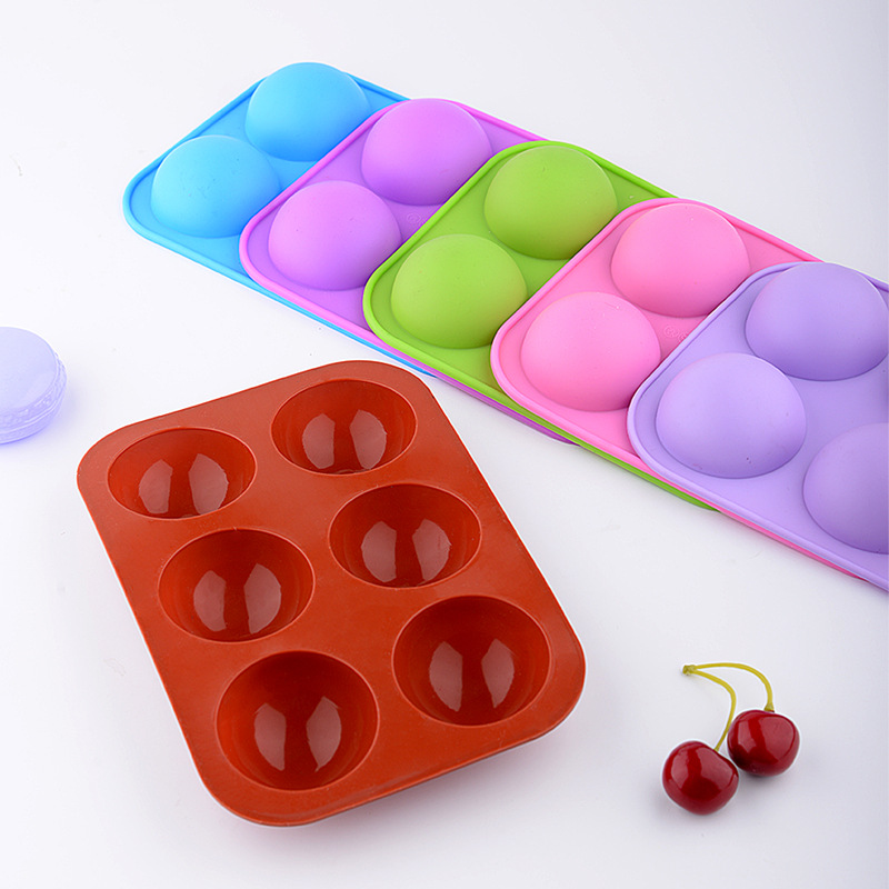 工厂现货6连小半圆硅胶蛋糕模慕斯蛋糕模烘焙工具形硅胶模具