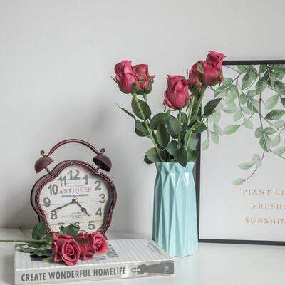 PU玫瑰手感情人玫 仿真花厂家假花 家庭装饰婚庆用品MW01504定制