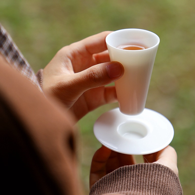 德化羊脂玉白瓷功夫茶具茶杯品茗杯茶艺茶道单杯小清新清境闻香杯
