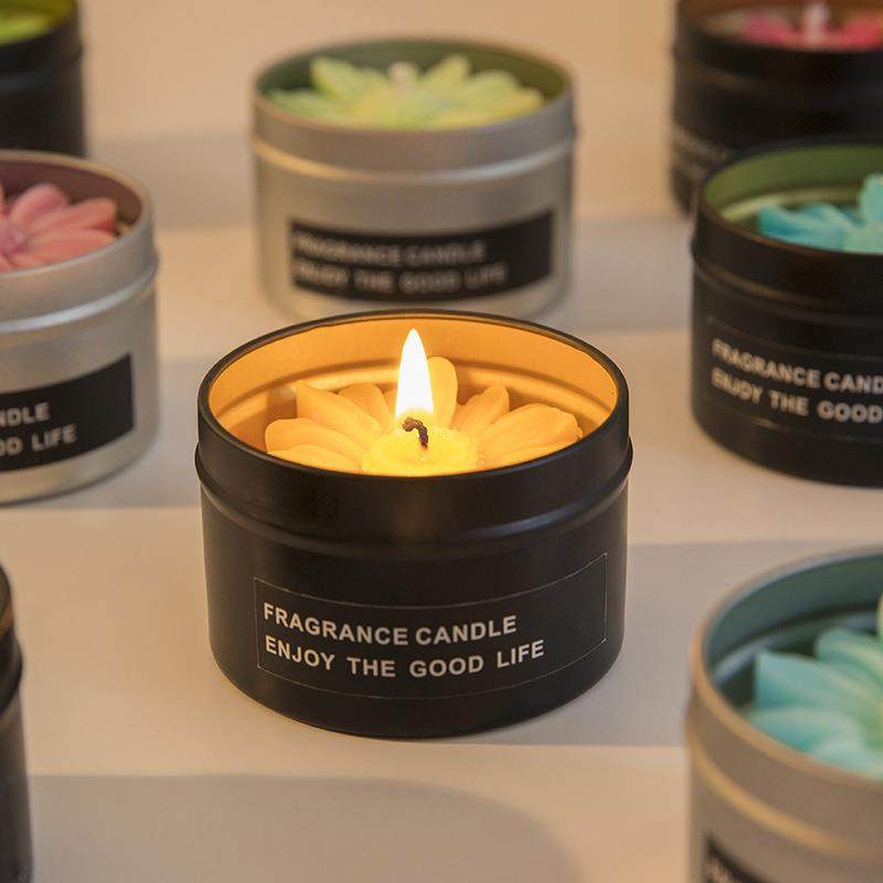 小雏菊铁罐香薰蜡烛杯蜡手工大豆蜡伴手礼女神节婚庆创意礼物定制