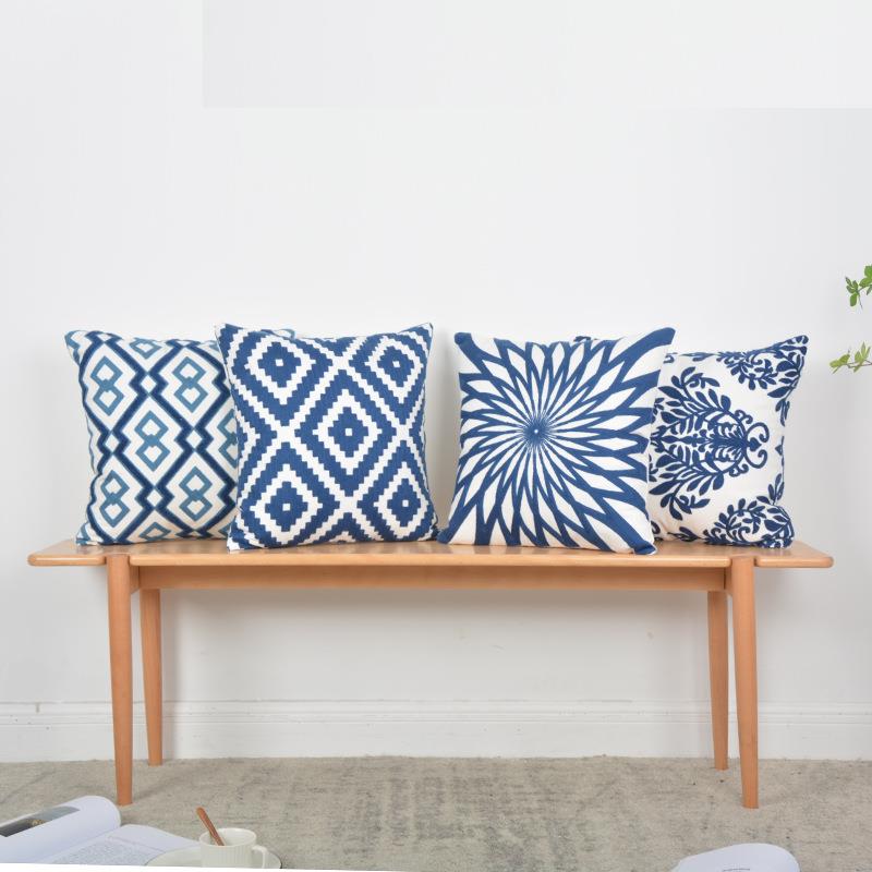 绣花枕套家用抱枕套靠垫套沙发靠枕家居布艺抱枕枕头套组合定制