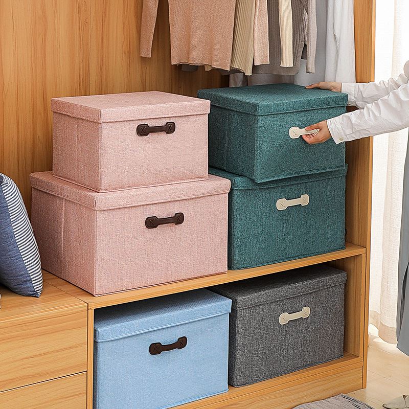 收纳箱超大衣物可折叠布艺棉麻皮革可折叠储物收纳盒
