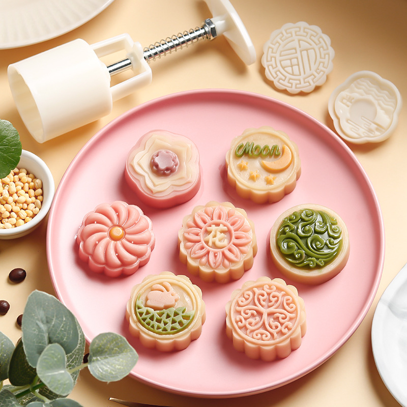 绿豆糕模型印具手压卡通制作糕点馒头冰皮压花家用中秋月饼模具