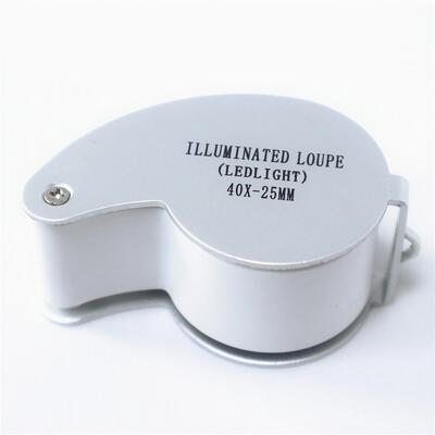工厂 40X25MM 带LED灯 可折叠鉴定珠宝放大镜 MG21011定制
