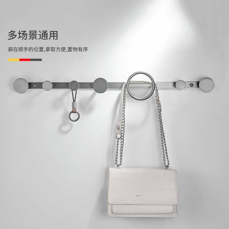 免打孔枪灰色玄关挂衣钩衣帽架墙上壁挂衣架轻奢房间门后挂钩