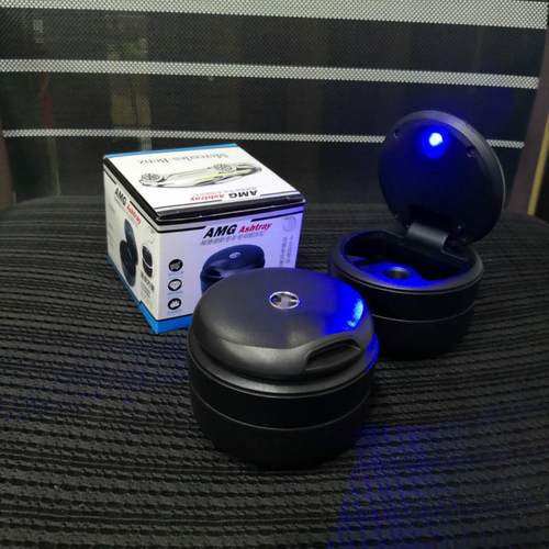 汽车用品 适用于奔驰烟灰缸 车载带LED烟灰缸 车用烟灰缸LED家用