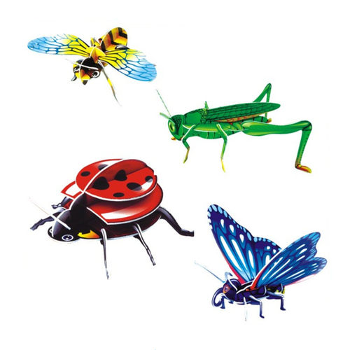 直销儿童3D昆虫立体拼图宝宝认知昆虫模型手工制作3D拼图新款