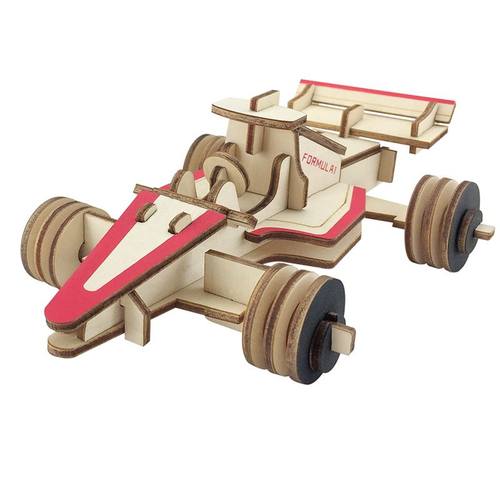 激光版 方程车模型 木制立体3D仿真DIY拼图汽车儿童益智拼装玩具