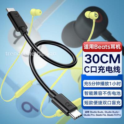 适用耳机充电线器studiobuds/flex双头type-c数据线定制