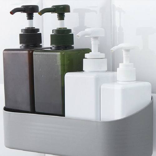 卫生间置物架壁挂浴室角架收纳架免打孔卫浴吸壁式吸盘沥水架