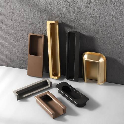 现代移门暗装拉手内嵌拉手移门开槽嵌入式扣手隐形柜门家具五金定