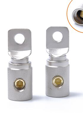 汽车音响改装0GA圆形锌合金接线端子-镀砂镍 螺丝镀金 一对装