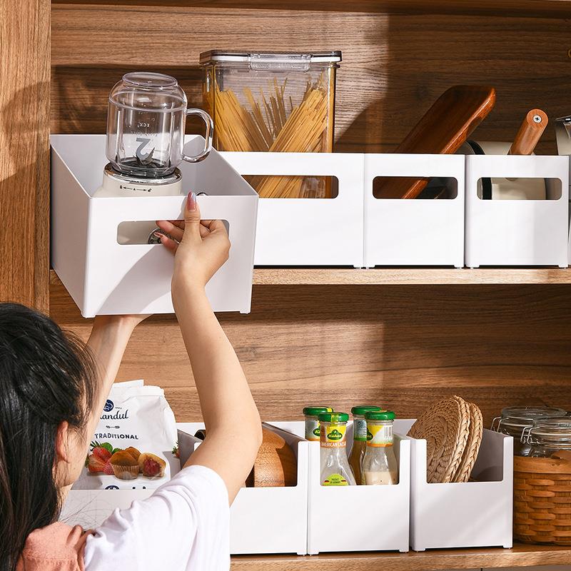 橱柜收纳盒厨房用品整理盒卫生间杂物收纳筐桌面化妆品零食储物盒
