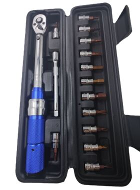 15件套1/4预置式扭力扭矩扳手套装扭力2-24NM自行车扭矩扭力工具