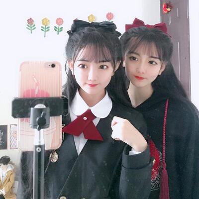 色细长交叉领结jk女衬衫学校制服领花十字结领带配饰百搭蝴蝶结定