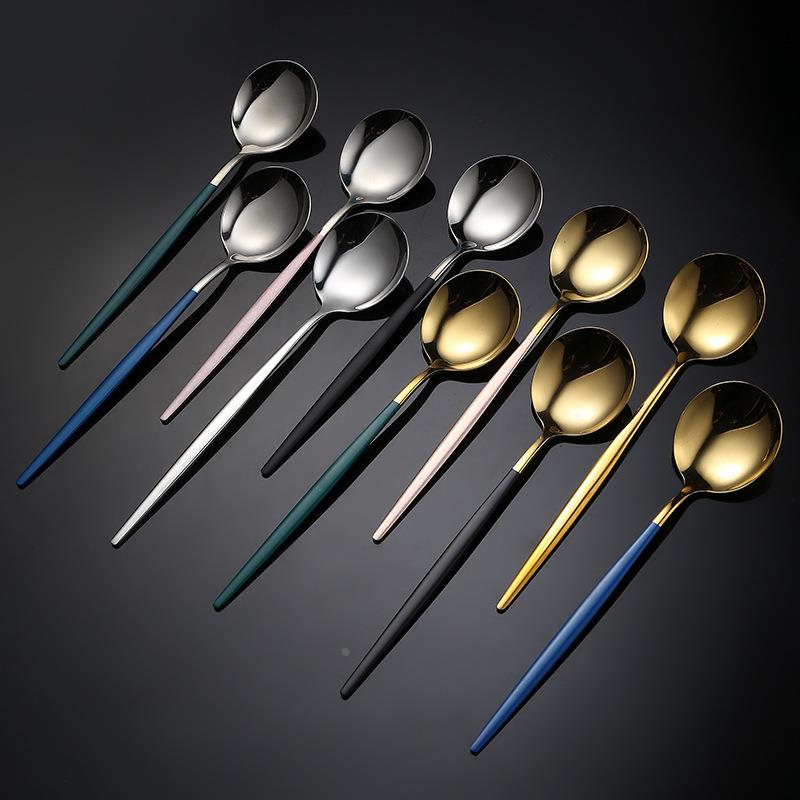 ins网红牛排刀叉勺不锈钢餐具套装家用北欧西餐葡萄牙勺子餐具定