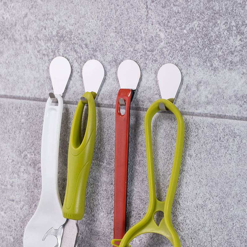 八个装镜面 不锈钢卫生间无痕挂钩浴室粘钩厨房毛巾挂衣帽钩