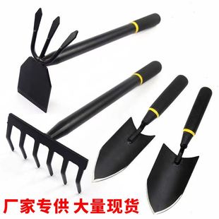 加厚锰钢耙子锄头两头忙赶海小工具加长柄花铲铁铲铁耙子赶海工具