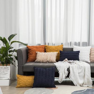 ins创意色棉麻靠垫套腰枕地中海现代简约沙发抱枕套定制