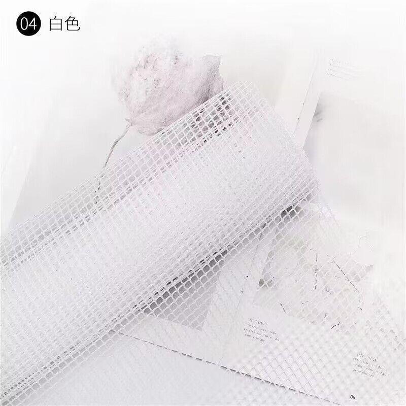 新款方格网韩式花束花艺硬纱网鲜花外层材料花店包花纱网定制