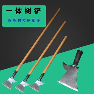 树铲加长耳朵木柄铲刀铁铲加厚修树枝钢铲镰刀铲钩镰锰钢园艺工具
