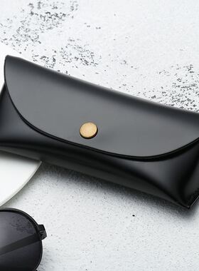 男女黑色外贸PPC眼镜包 大框眼镜简约眼镜袋 按扣设计墨镜盒