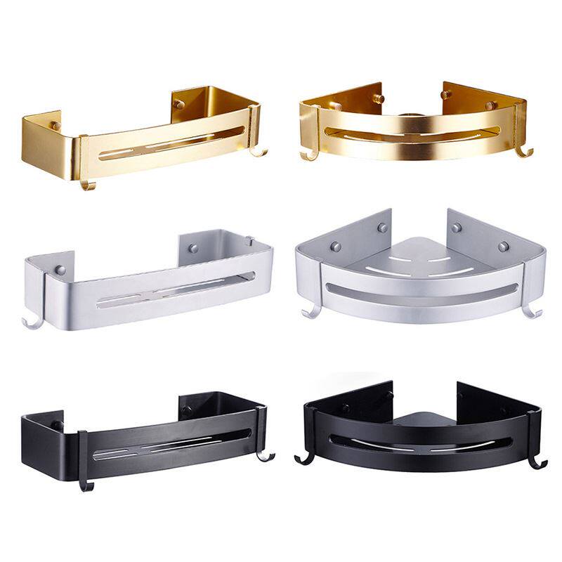 浴室三角太空铝置物架免打孔卫生间置物架壁挂黑色洗澡间沐浴露架