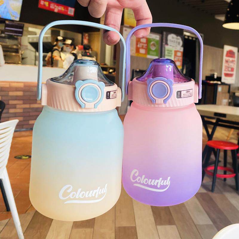 水壶水杯大容量大肚杯夏季女款运动喝水桶瓶健身渐变色直身定制