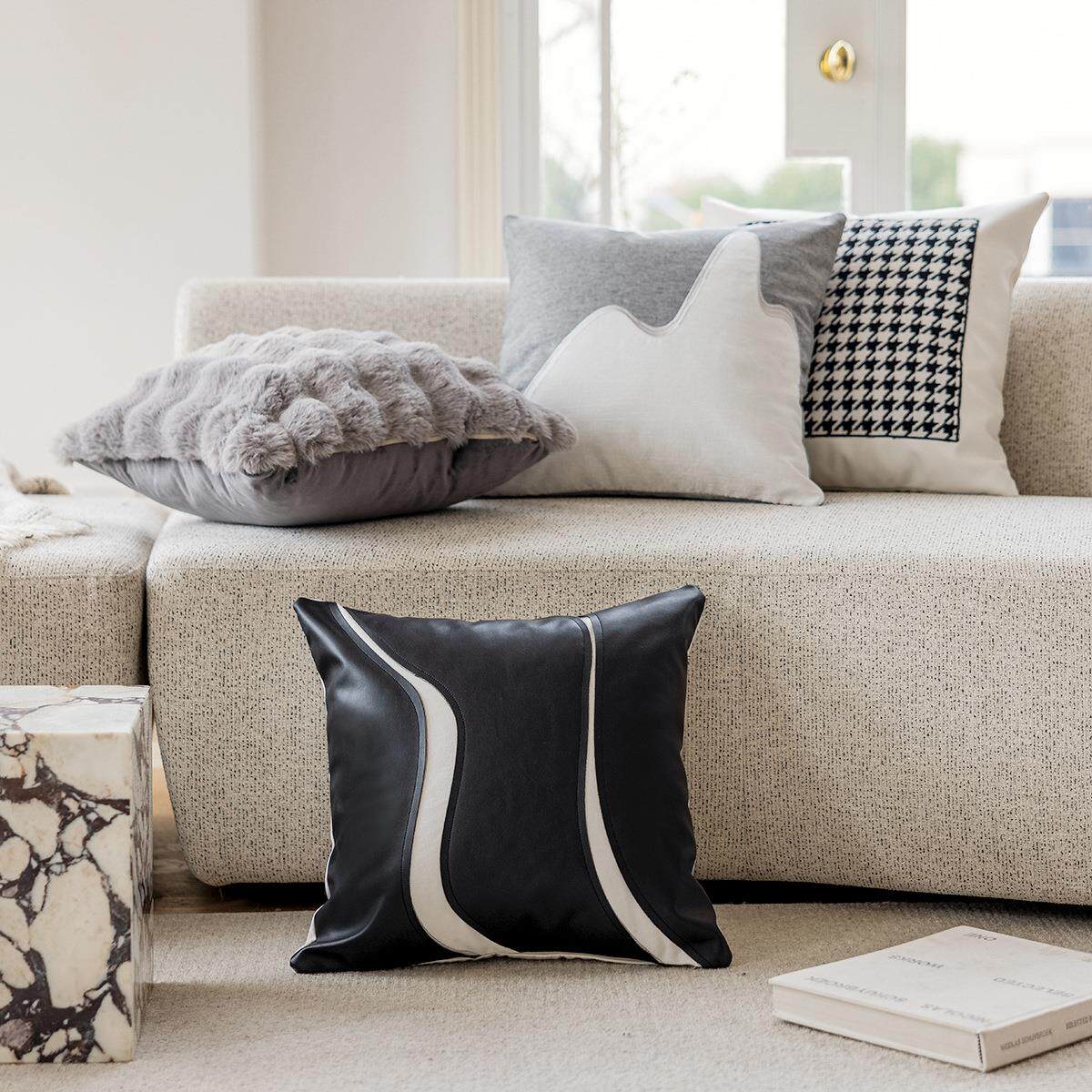 轻奢刺绣沙发抱枕套ins风现代简约客厅装饰靠枕床头靠垫家居定制