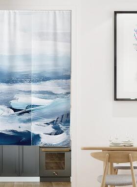 北欧ins门帘棉麻布艺卧室厨房隔断帘遮挡帘风水半帘卫生间布帘子