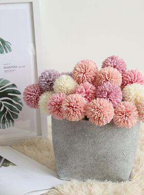 蒲公英单头刺球仿真花厂家家居婚庆手捧花路引花墙假花MW57891定