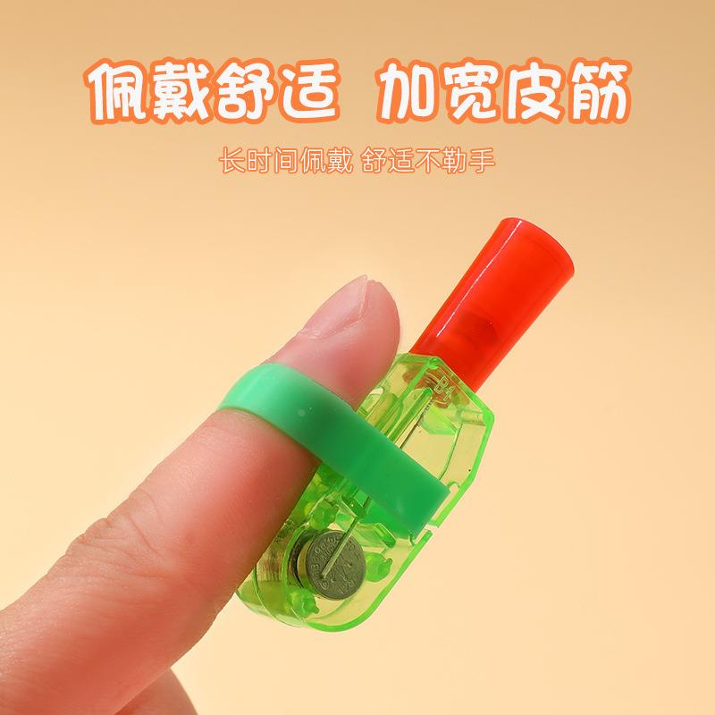 卡通图案手指投影灯发光玩具 LED摆地摊发光戒指灯手指灯