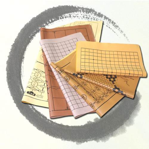 皮革棋盘绒布围棋象棋两用棋盘可折叠便携棋盘象棋围棋跳棋定做