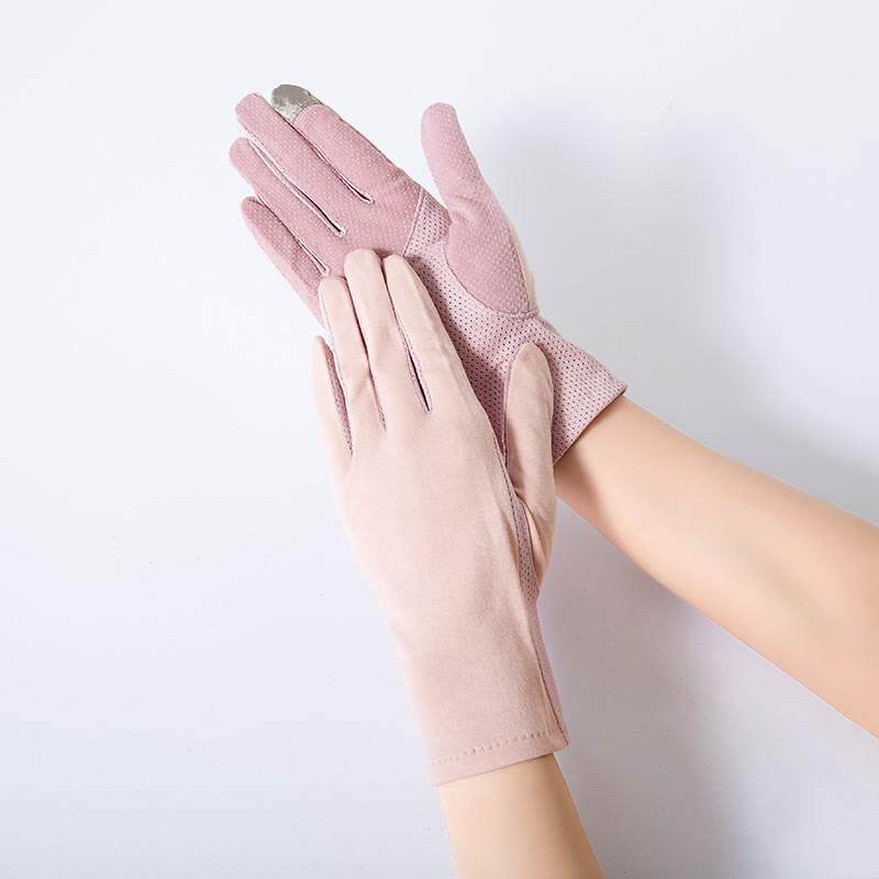 夏季新款女士棉质防滑透气防晒手套骑行开车防紫外线触屏薄款