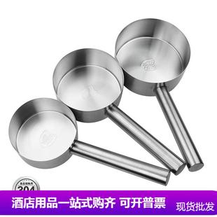 304/201不锈钢水舀子加厚平底厨房水瓢家用舀水结实大号汤勺水勺