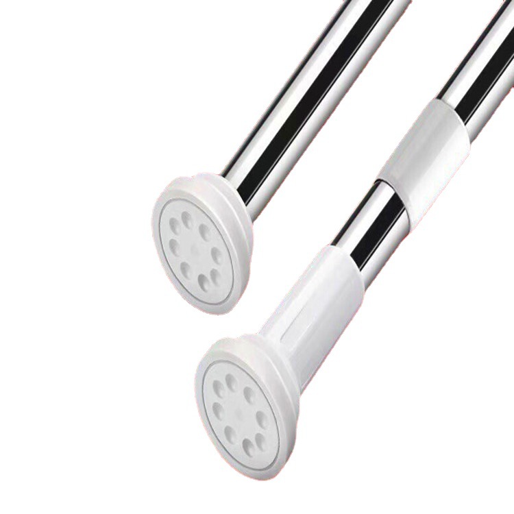 不锈钢伸缩浴帘杆内置弹簧免打孔卧室阳台 衣柜可拆卸晾衣杆