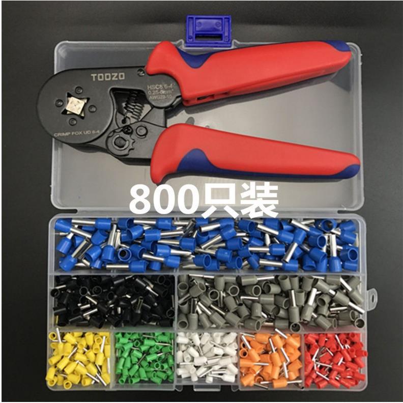 直销800只装VE管形端子8合1组合套装冷压端子接线预绝缘端子