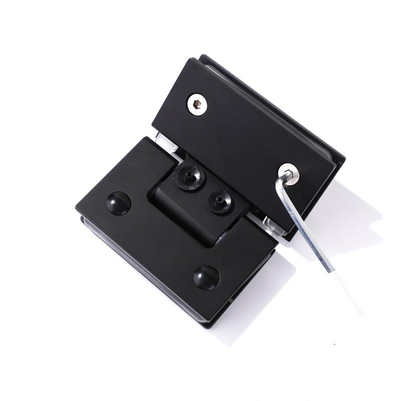 直销浴室夹 亚黑玻璃合页 淋浴房玻璃门夹 135度黑色玻璃铰链定制