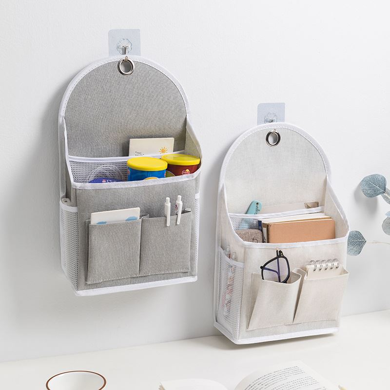 布艺收纳挂袋学生宿舍收纳神器墙挂式储物袋子门后墙上置物麻布袋