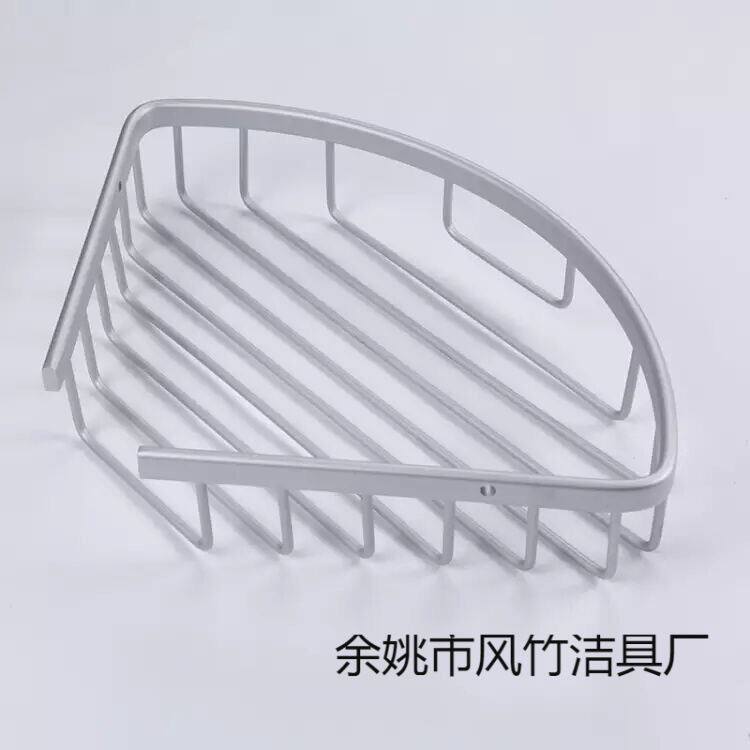 太空铝浴室置物架浴室挂件卫生间转角三角置物架单层层网篮