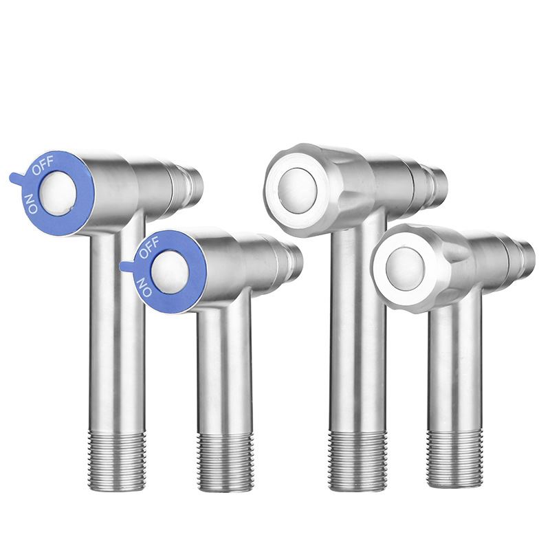 不锈钢家用洗衣机水龙头 阳台浴室迷你T型拖把池加长4分水龙头