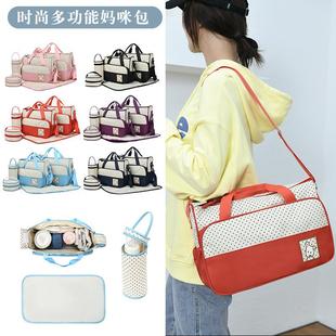 时尚 韩版 单肩手提妈咪包便携五件套母婴包多功能单肩斜挎妈妈包