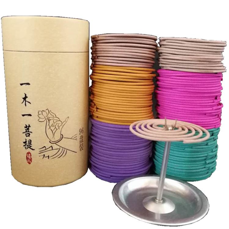 96盘檀香盘香沉香玫瑰香薰卫生香家用厕所花香4小时混装盘香