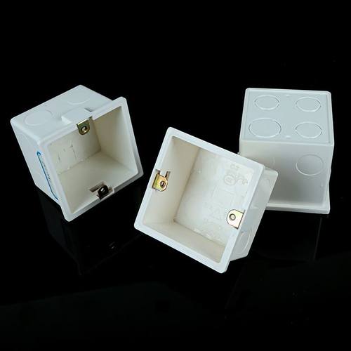 86型塑料pvc阻燃接线盒暗盒墙壁通用开关插座底盒暗装506070线盒