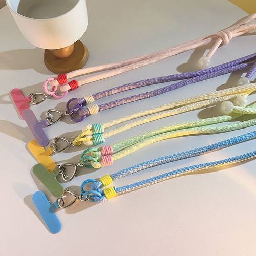 可旋转ins手机挂绳色编织长款含夹片斜跨侧身长绳背带跨链外出