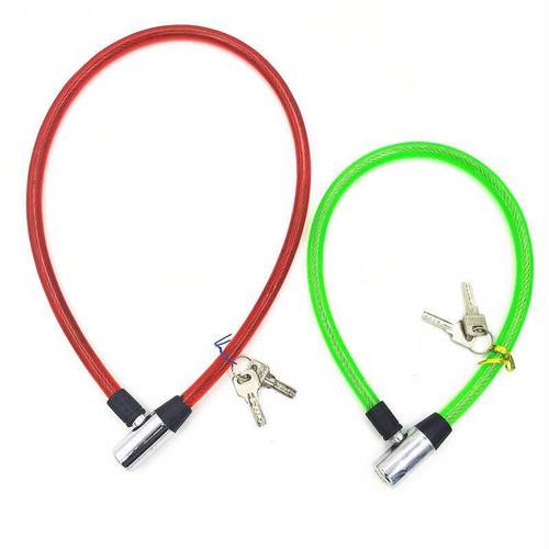 加粗加长钢丝锁 链条锁 防盗锁自行车锁摩托车锁单车锁具原子钥匙