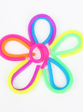 彩色视觉感官减压tpr软胶面条弹力绳玩具diy发泄解压拉力面条