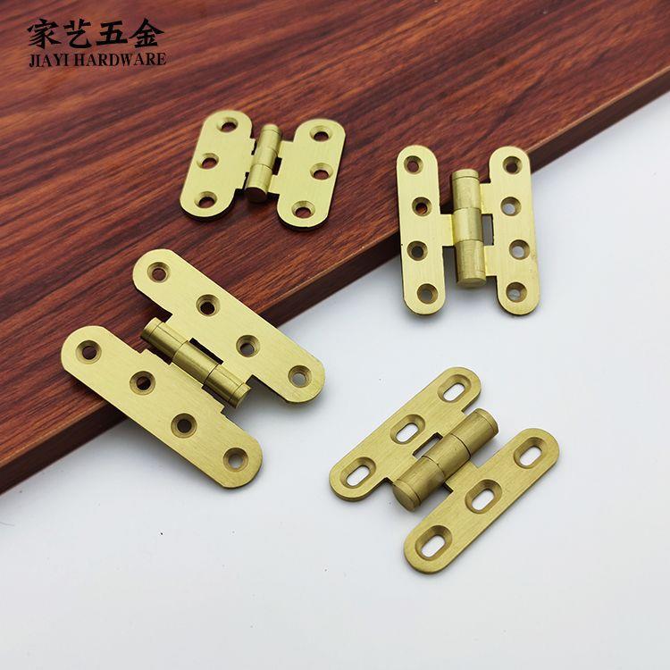 直营铜铰链H型厚铰橱柜铜合页明装窗金色新中式平开蝴蝶合页定制
