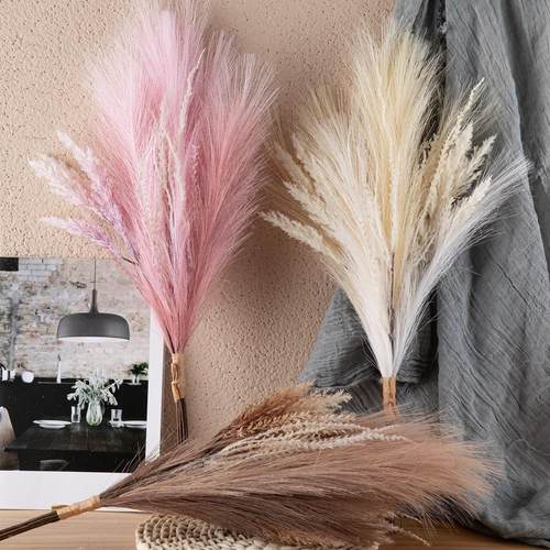 绿植物芦苇潘帕斯花束仿真花厂家假花装饰工艺品INS风MW85101定制